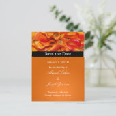 Sla de datum briefkaarten, oranje calla lelies aankondigingskaart (Staand voorkant)