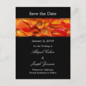 Sla de datum briefkaarten, oranje calla lelies aankondigingskaart (Voorkant)