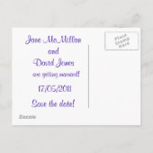 Sla de datum Briefkaarten Paarse (Achterkant)