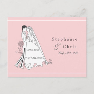 Sla de datum bruid en bruidegom 01 aankondigingskaart