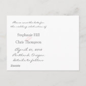 Sla de datum bruid en bruidegom 01 aankondigingskaart (Achterkant)