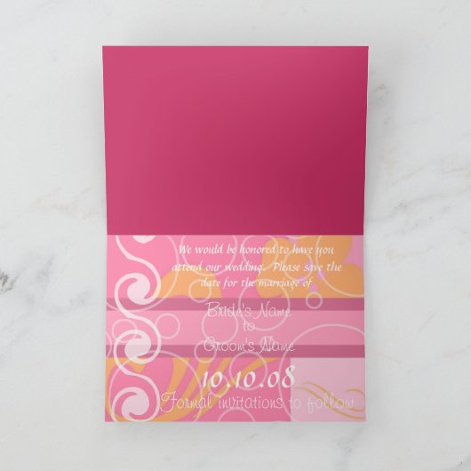 Sla de datum bruiloft aankondigingen (Binnen)