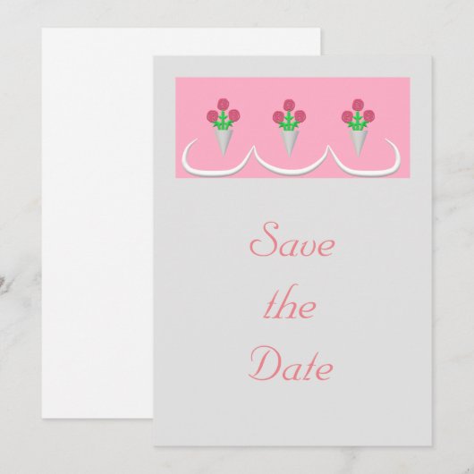 Sla de datum-bruiloft boeketten kaart (Voorkant / Achterkant)