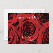 Sla de datum bruiloft Briefkaart Rode rozen (Voorkant / Achterkant)