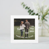 Sla de datum bruiloft Eenvoudige foto Modern Kaart (Staand voorkant)