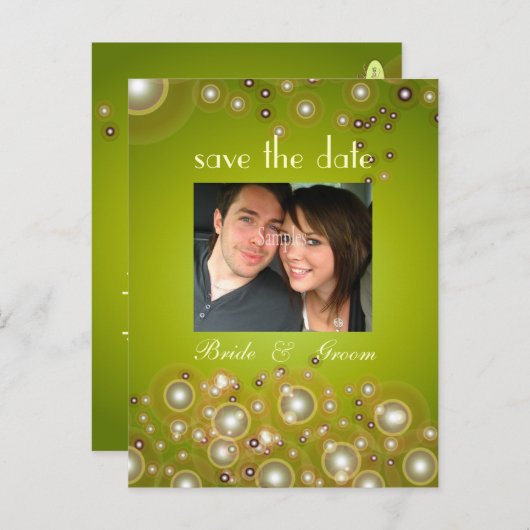 Sla de datum, bruiloft foto briefkaarten (Voorkant / Achterkant)