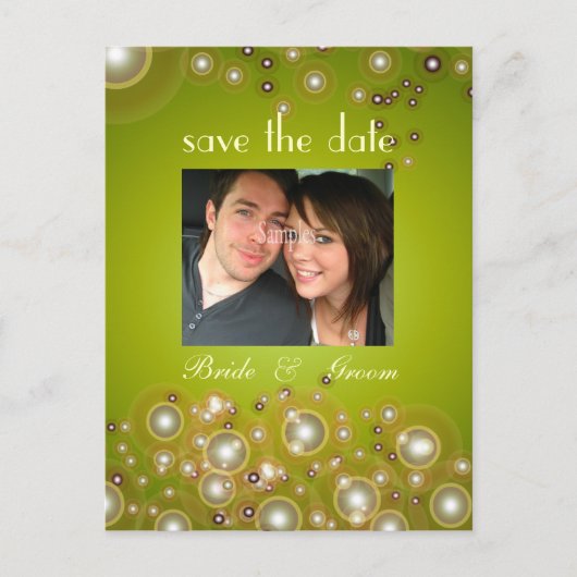 Sla de datum, bruiloft foto briefkaarten (Voorkant)