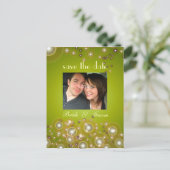 Sla de datum, bruiloft foto briefkaarten (Staand voorkant)