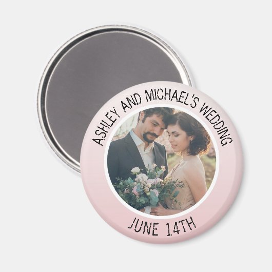 Sla de datum bruiloft gepersonaliseerde fotomagnee magneet (Voorkant / Achterkant)