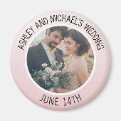 Sla de datum bruiloft gepersonaliseerde fotomagnee magneet (Voorkant)