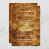 Sla de datum Bruiloft Grijs  Retro Oude Kaart op (Voorkant / Achterkant)