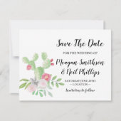 Sla de datum bruiloft Kaart Cactus geschilderde ko (Voorkant)