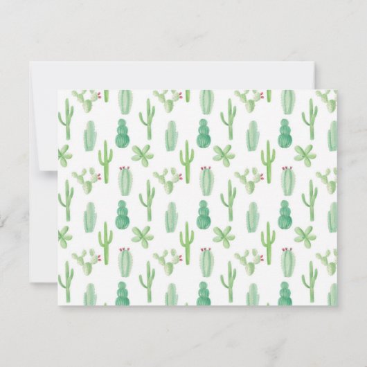 Sla de datum bruiloft Kaart Cactus geschilderde ko (Achterkant)