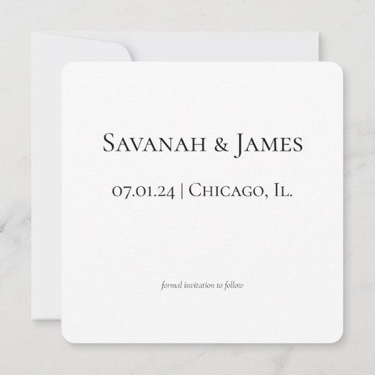 Sla de datum bruiloft klokken kaart (Achterkant)