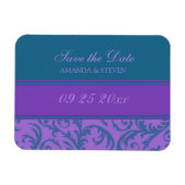 Sla de datum bruiloft magneet Blauwgroen pruim (Horizontaal)