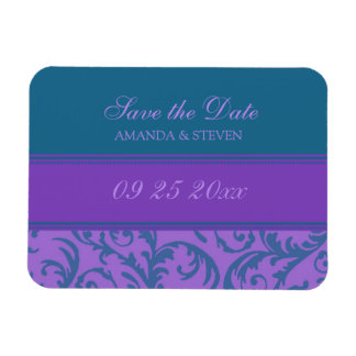 Sla de datum bruiloft magneet Blauwgroen pruim