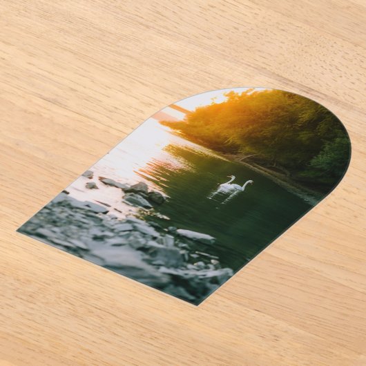 Sla de datum/bruiloft op acryl uitnodigingen (Laagn)