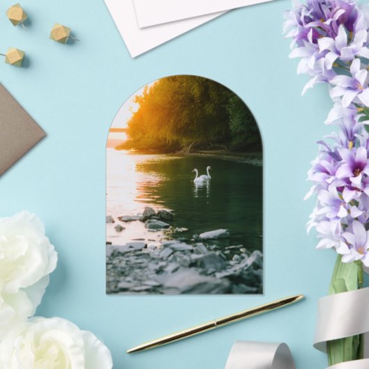 Sla de datum/bruiloft op acryl uitnodigingen (Insitu (Huwelijk))