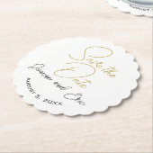 Sla de datum bruiloft pub aangepaste onderzetter (Gekanteld)