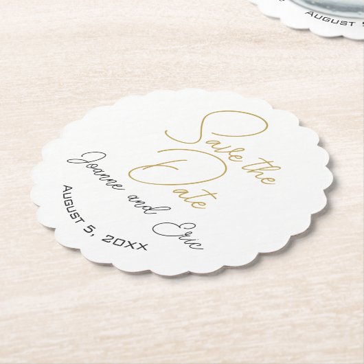 Sla de datum bruiloft pub aangepaste onderzetter (Gekanteld)
