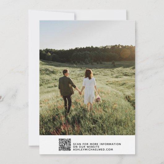 Sla de datum bruiloft QR Code Script 2 Foto Save The Date (Achterkant)