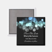 Sla de datum bruiloft romantische lichten blauw magneet (Voorkant / Achterkant)
