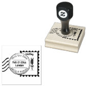 Sla de Datum Bruiloft Rubber Stamp Verzendstijl 3  Rubberstempel (Gestempeld)