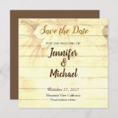 Sla de datum Bruiloft Sepia Bruine Matte Elegant Save The Date (Voorkant / Achterkant)