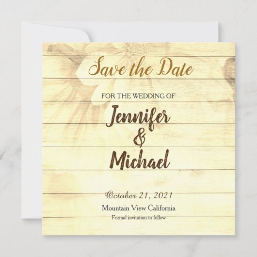 Sla de datum Bruiloft Sepia Bruine Matte Elegant Save The Date (Voorkant)