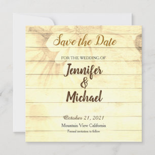 Sla de datum Bruiloft Sepia Bruine Matte Elegant Save The Date