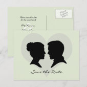 Sla de datum bruiloft silhouet Briefkaart (Voorkant / Achterkant)