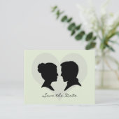 Sla de datum bruiloft silhouet Briefkaart (Staand voorkant)