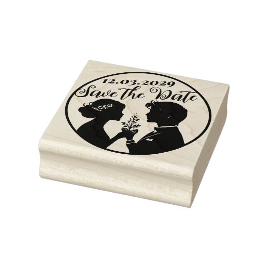 Sla de datum bruiloft stempel met Pas getrouwd paa (Stempel)