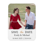 Sla de datum bruiloft uitnodiging foto magneet (Verticaal)