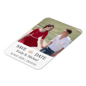 Sla de datum bruiloft uitnodiging foto magneet (Linkerzijde)