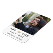 Sla de datum bruiloft uitnodiging foto magneet (Linkerzijde)