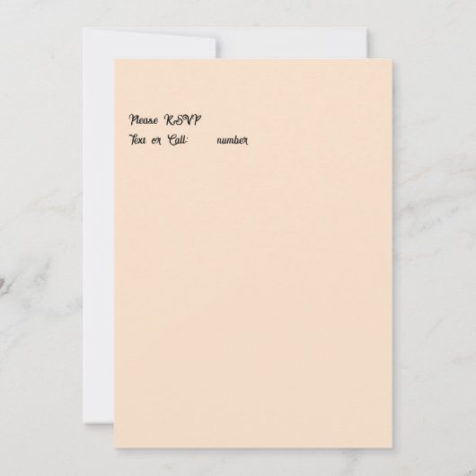 Sla de datum bruiloft uitnodiging perzik bloemen (Achterkant)