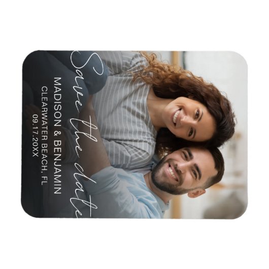 Sla de datum bruiloft Verloving foto Custom Magneet (Horizontaal)
