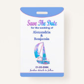 Sla de datum bruiloft Waterverf Badge (Achterkant)