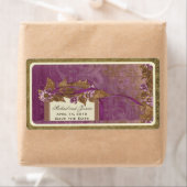 Sla de datum Bruiloft  Wijnlabel in Paarse Etiket (Insitu)