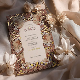 Sla de datum Burnt Sienna Pimpernel  op Folie Uitnodiging