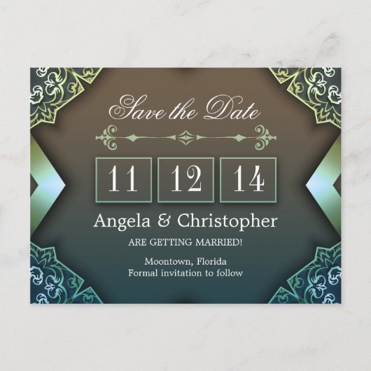 Sla de datum chique  briefkaarten (Voorkant)