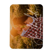 Sla de datum chique witte kalligrafie, paar foto magneet (Verticaal)