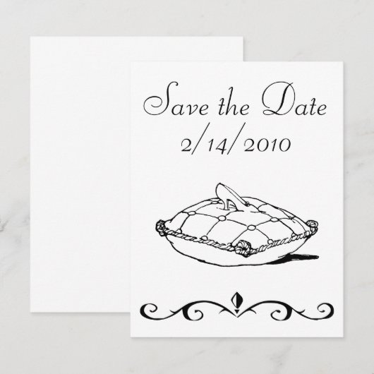 Sla de datum Cinderella Slipper Art Uitnodigingen (Voorkant / Achterkant)