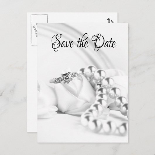 Sla de datum Classic Verloving Ring Briefkaart (Voorkant / Achterkant)