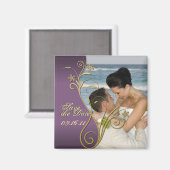 Sla de datum Classy Paarse & gouden bloemmagneet o Magneet (Voorkant / Achterkant)