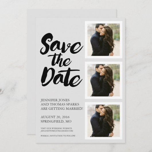 Sla de datum collage op | HUWELIJKEN Kaart (Voorkant / Achterkant)