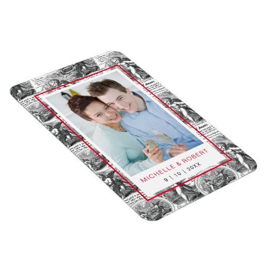 Sla de datum Cupids met Foto van Paar Magneet (Rechterzijde)