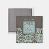 Sla de datum Damask Magnet op (Voorkant / Achterkant)