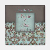 Sla de datum Damask Magnet op (Voorkant)